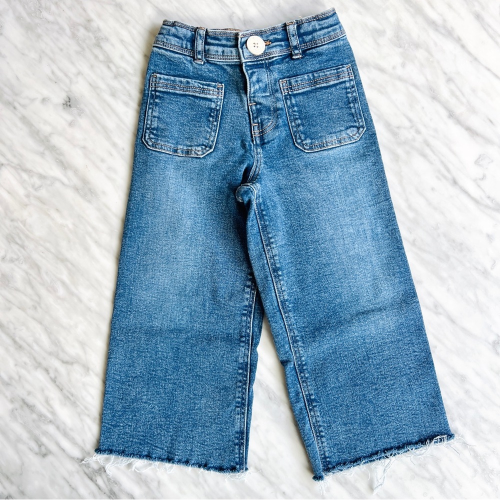 ZARA Girls Wide Leg Sailor Blue Jean NWOT